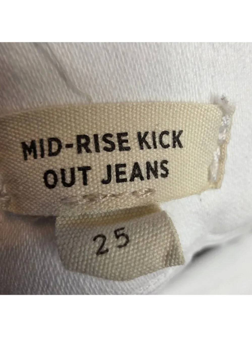 Madewell Kick Out Crop Jeans Pure White Mid Rise Cropped Flare Womens Sz 25